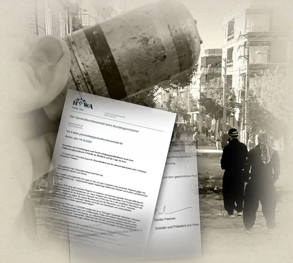 Hiwa Brings Alleged Ethnic Persecution of Kurds and Baloch People in Iran Before Germany’s Federal Prosecutor